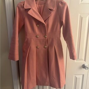 Grace Karin Pink Double-Breasted Pea Coat